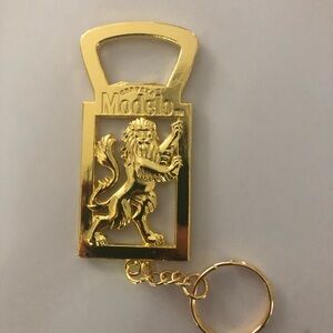NEW Modelo Cerveza Beer Gold Lion Bottle Opener Keychain Key Holder